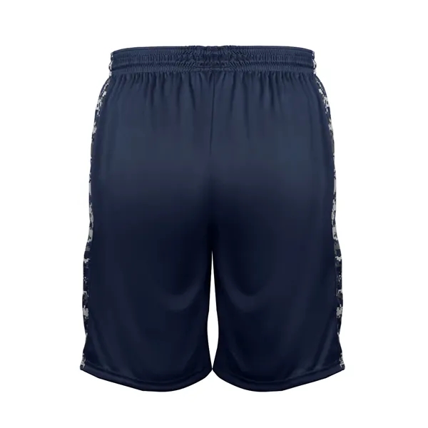 Panel shorts with sublimated digital side inserts, 2" covered elastic waistband... from ASI 37461 Augusta Sportswear