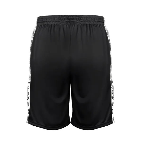 Panel shorts with sublimated digital side inserts, 2" covered elastic waistband... from ASI 37461 Augusta Sportswear