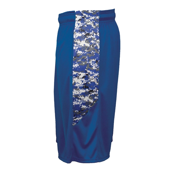 Youth shorts with sublimated digital side inserts, two deep side pockets,... from ASI 37461 Augusta Sportswear