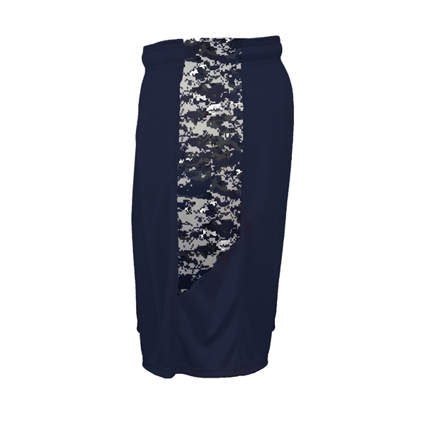 Youth shorts with sublimated digital side inserts, two deep side pockets,... from ASI 37461 Augusta Sportswear