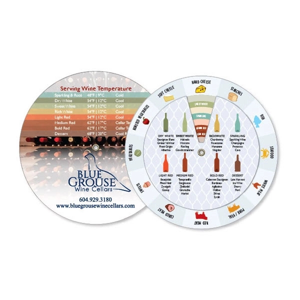 Wine and Food Pairing Wheel Calculator .020 White Gloss Vinyl Plastic.... from ASI 87400 ArtechPro
