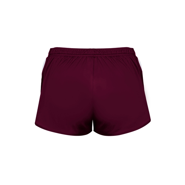 Women's shorts 1" covered elastic waistband with drawcord, Badger heat seal... from ASI 37461 Augusta Sportswear