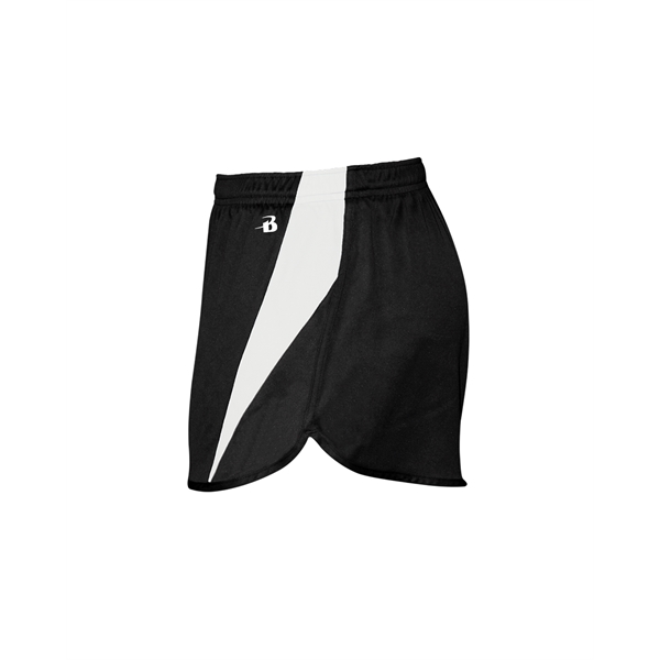 Women's shorts 1" covered elastic waistband with drawcord, Badger heat seal... from ASI 37461 Augusta Sportswear