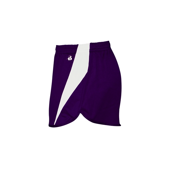 Women's shorts 1" covered elastic waistband with drawcord, Badger heat seal... from ASI 37461 Augusta Sportswear