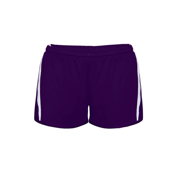 Women's shorts 1" covered elastic waistband with drawcord, Badger heat seal... from ASI 37461 Augusta Sportswear
