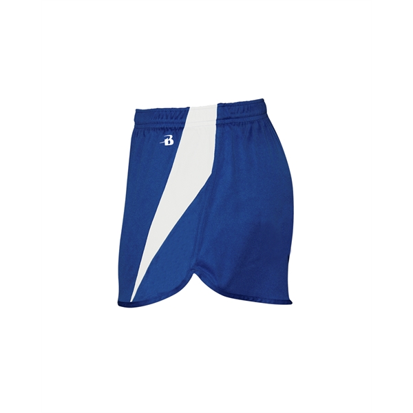 Women's shorts 1" covered elastic waistband with drawcord, Badger heat seal... from ASI 37461 Augusta Sportswear