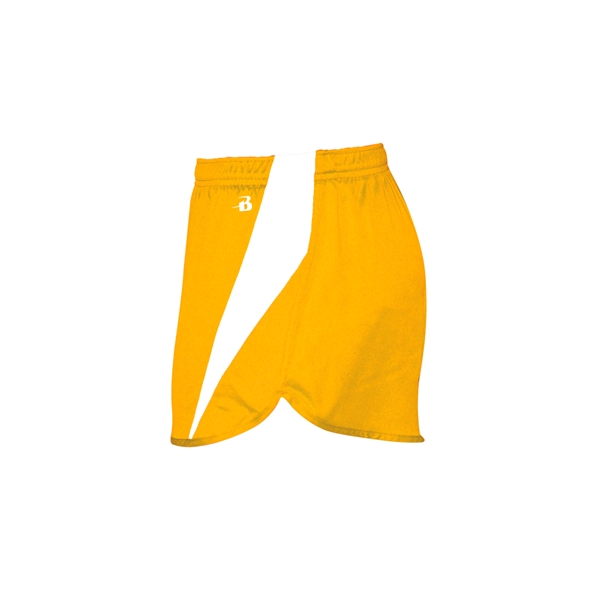 Women's shorts 1" covered elastic waistband with drawcord, Badger heat seal... from ASI 37461 Augusta Sportswear