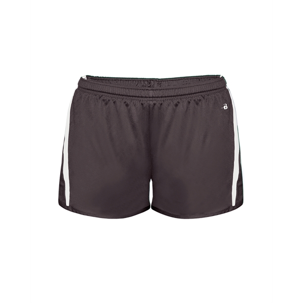 Women's shorts 1" covered elastic waistband with drawcord, Badger heat seal... from ASI 37461 Augusta Sportswear