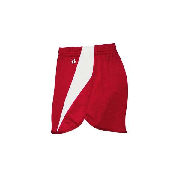 Women's shorts 1" covered elastic waistband with drawcord, Badger heat seal... from ASI 37461 Augusta Sportswear