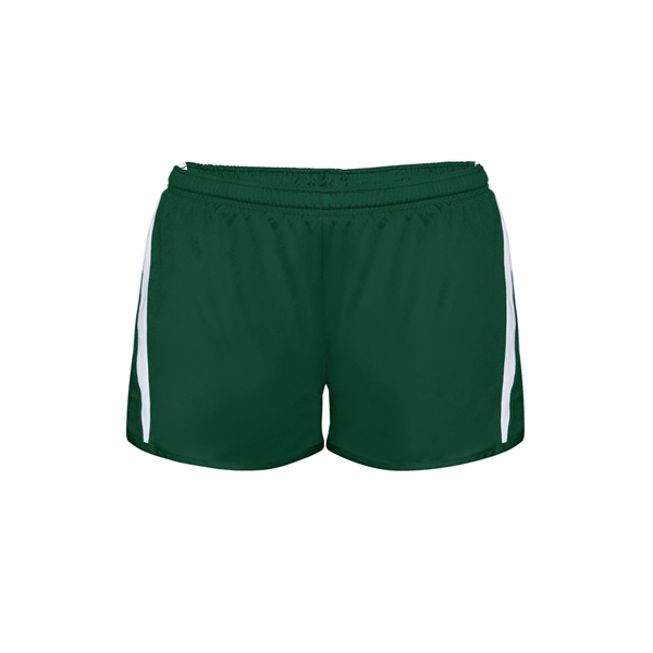 Women's shorts 1" covered elastic waistband with drawcord, Badger heat seal... from ASI 37461 Augusta Sportswear