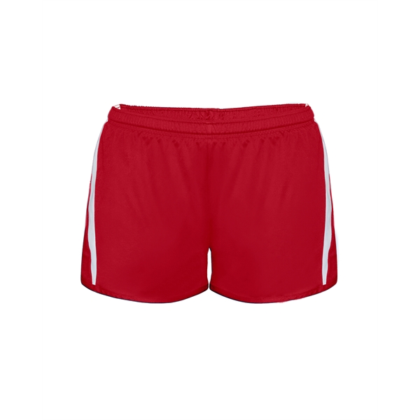 Women's shorts 1" covered elastic waistband with drawcord, Badger heat seal... from ASI 37461 Augusta Sportswear