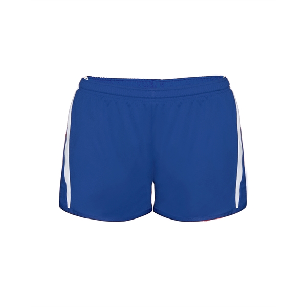 Women's shorts 1" covered elastic waistband with drawcord, Badger heat seal... from ASI 37461 Augusta Sportswear
