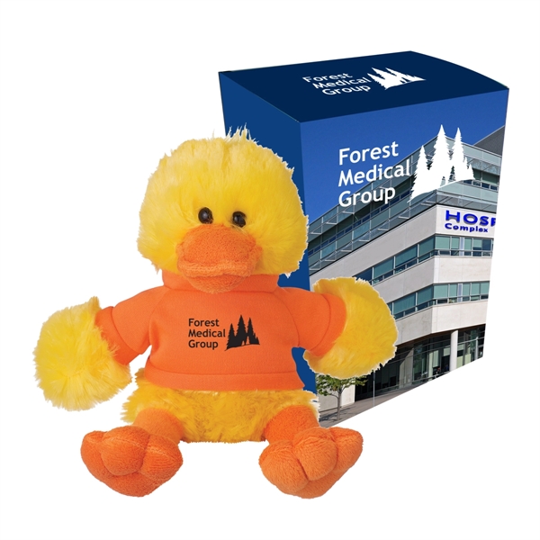 6" delightful duck with imprinted shirt and gift box... from ASI 61125 Hit Promotional Products / Hit®