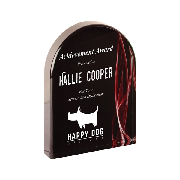 5" x 1" x 7" red vapor freestanding arch-shaped acrylic award.... from ASI 74601 Calico