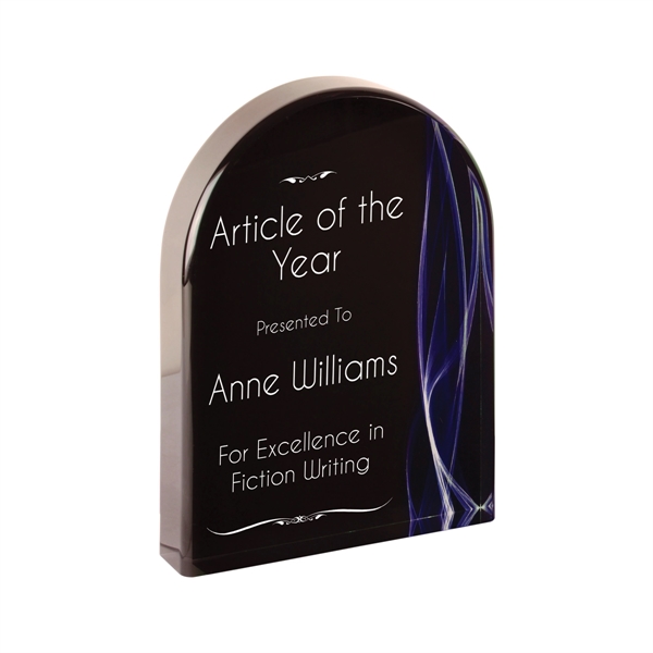 5" x 1" x 7" blue vapor freestanding arch-shaped acrylic award.... from ASI 74601 Calico