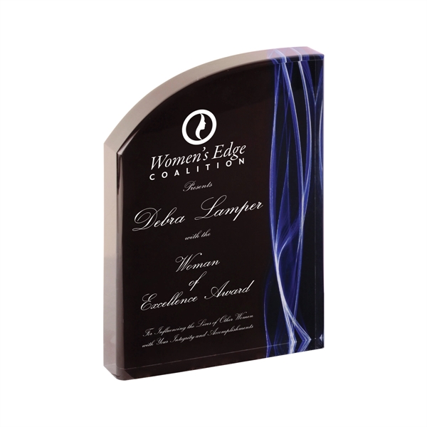 5" x 1" x 7" blue vapor freestanding arch-shaped acrylic award.... from ASI 74601 Calico