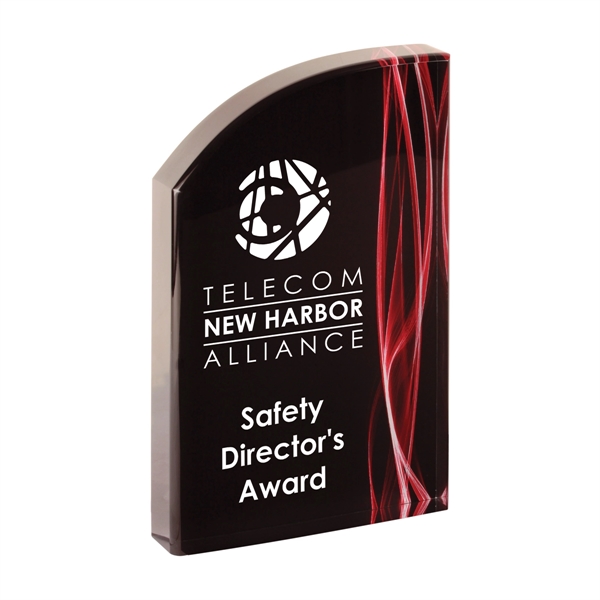 5" x 1" x 8" freestanding red vapor arch-shaped acrylic award.... from ASI 74601 Calico