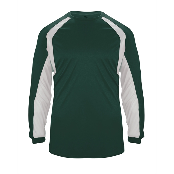 Long Sleeve T-Shirt Double-needle hem, Self-fabric collar and cuffs, Badger heat... from ASI 37461 Augusta Sportswear