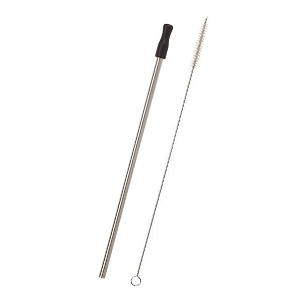 9" reusable stainless steel straw with a colored tip of your... from ASI 61125 Hit Promotional Products / Hit®