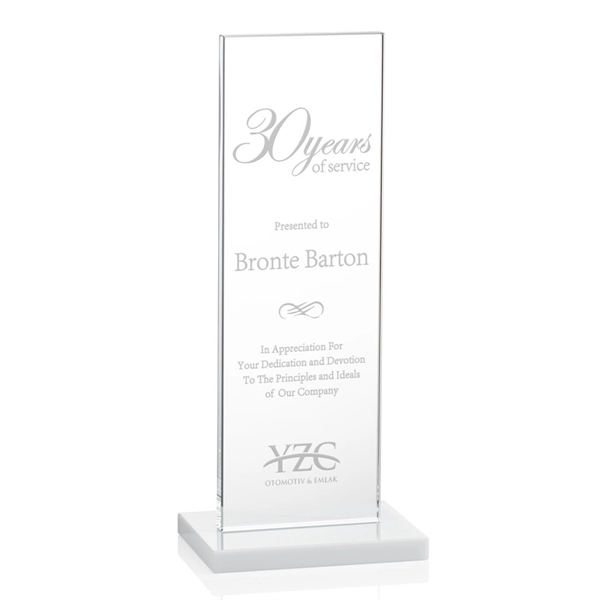 This illustrious Starfire Crystal award stands upright on an elegant White... from ASI 84592 St Regis Group / St Regis