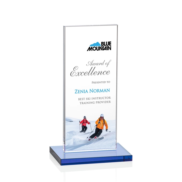 The full-color VividPrint™ Heathrow Award stands upright on an elegant Sky... from ASI 84592 St Regis Group / St Regis