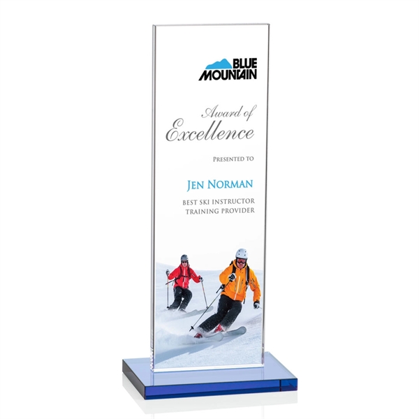 The full-color VividPrint™ Heathrow Award stands upright on an elegant Sky... from ASI 84592 St Regis Group / St Regis