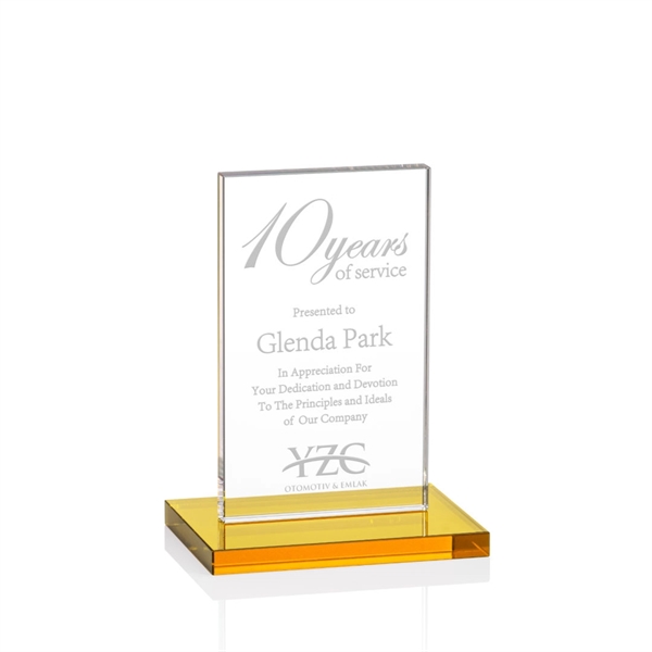 This illustrious Starfire Crystal award stands upright on an elegant Amber... from ASI 84592 St Regis Group / St Regis