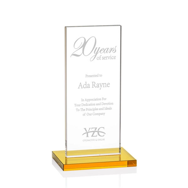 This illustrious Starfire Crystal award stands upright on an elegant Amber... from ASI 84592 St Regis Group / St Regis