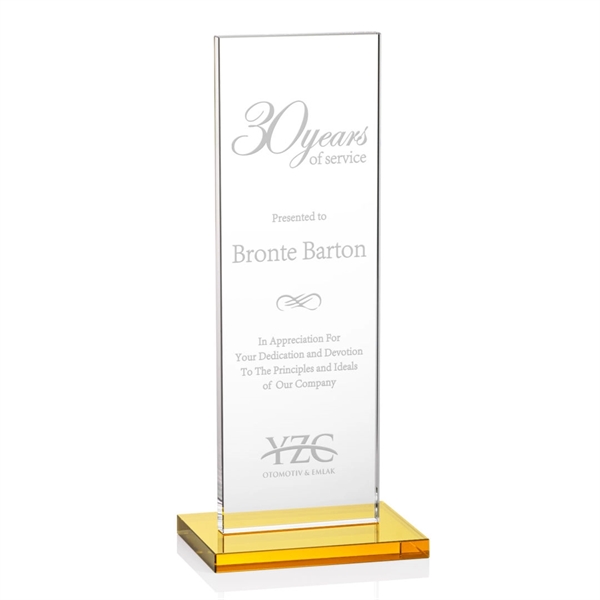 This illustrious Starfire Crystal award stands upright on an elegant Amber... from ASI 84592 St Regis Group / St Regis