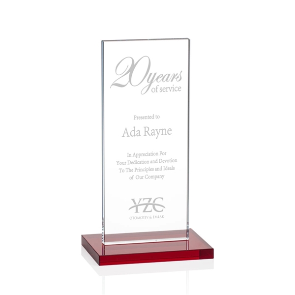 This illustrious Starfire Crystal award stands upright on an elegant Ruby... from ASI 84592 St Regis Group / St Regis