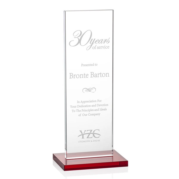 This illustrious Starfire Crystal award stands upright on an elegant Ruby... from ASI 84592 St Regis Group / St Regis