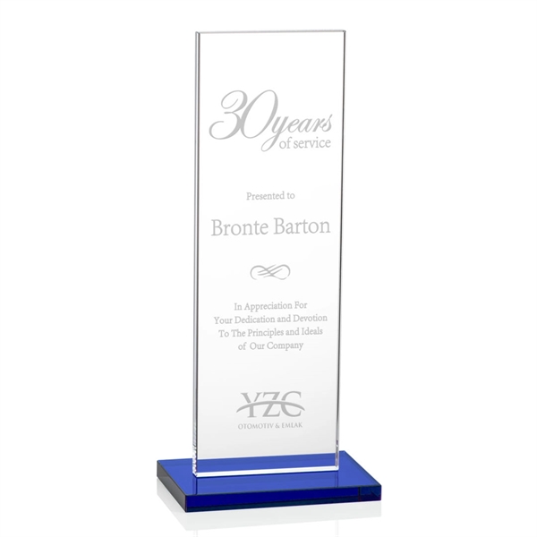 This illustrious Starfire Crystal award stands upright on an elegant Sapphire... from ASI 84592 St Regis Group / St Regis