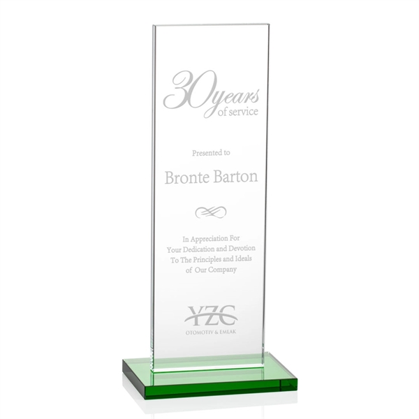 This illustrious Starfire Crystal award stands upright on an elegant Emerald... from ASI 84592 St Regis Group / St Regis