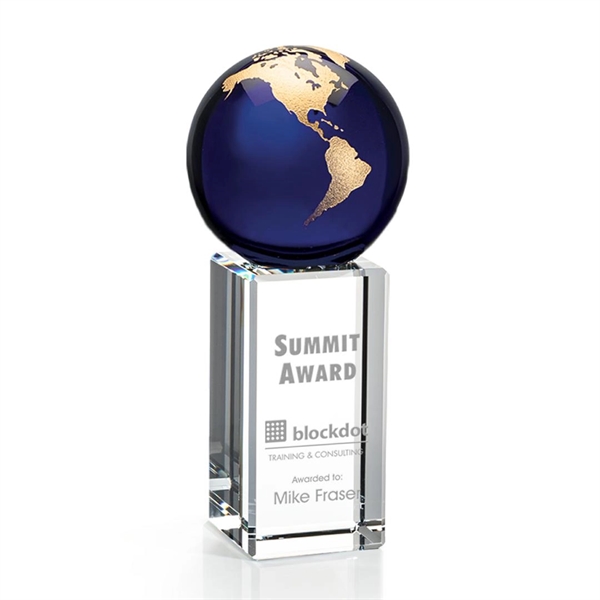 The Luz Globe award features a Blue Optical Crystal globe perched... from ASI 84592 St Regis Group / St Regis