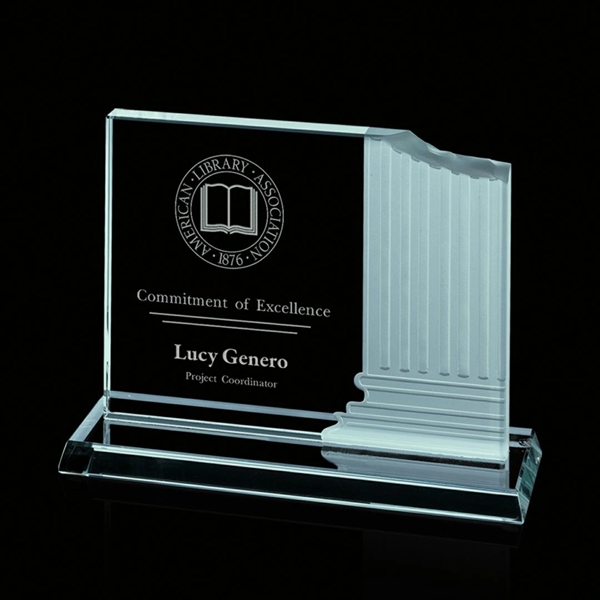 Carved pillar starfire award.... from ASI 84592 St Regis Group / Prestige Glass