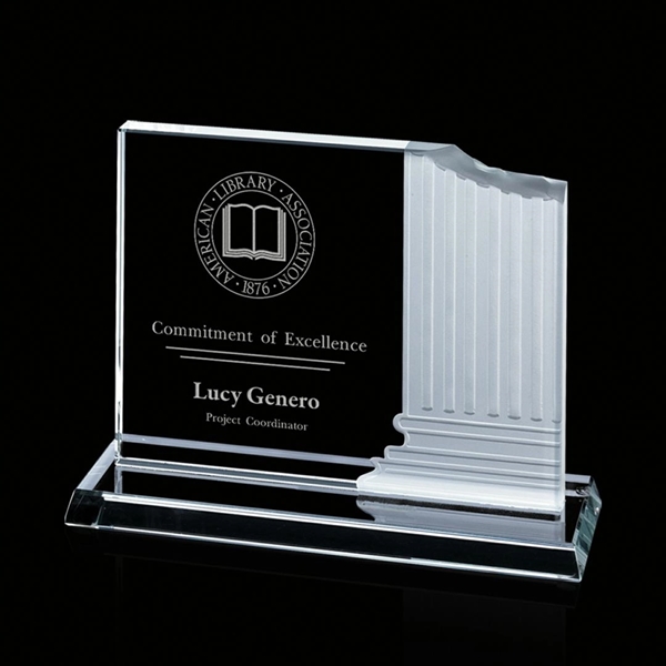 Carved pillar starfire award.... from ASI 84592 St Regis Group / Prestige Glass