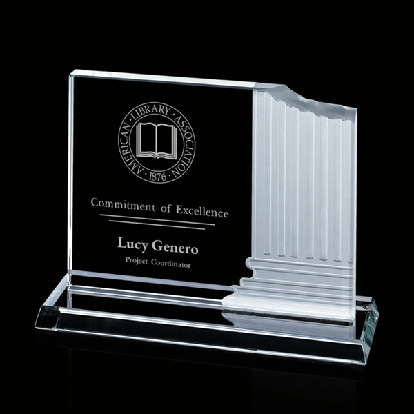 Carved pillar starfire award.... from ASI 84592 St Regis Group / Prestige Glass