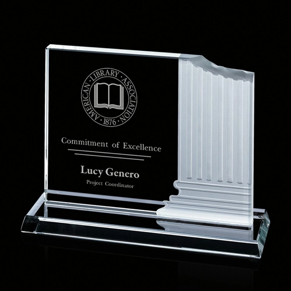 Carved pillar starfire award.... from ASI 84592 St Regis Group / Prestige Glass