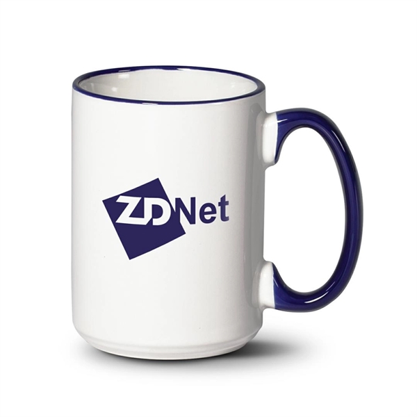 The Clancy ceramic mug, glazed in white, features a colorful... from ASI 84592 St Regis Group