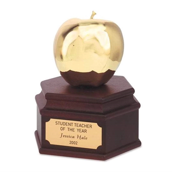 24K cast golden apple award, 4 3/4".... from ASI 84592 St Regis Group / R S Owens & Co Inc
