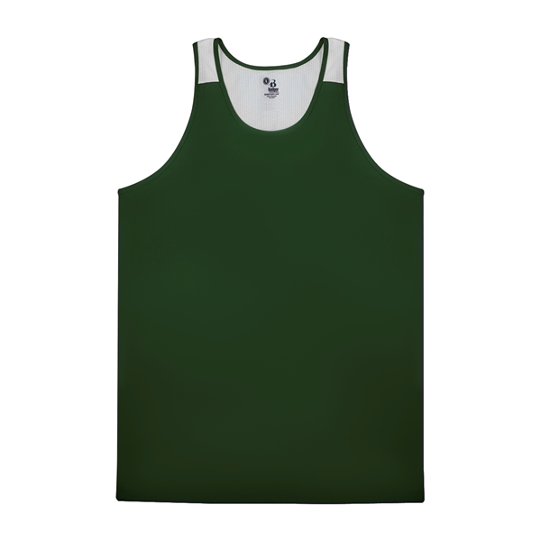 Youth singlet with contrast arrow mesh back panel, double-needle hem, self-fabric... from ASI 37461 Augusta Sportswear