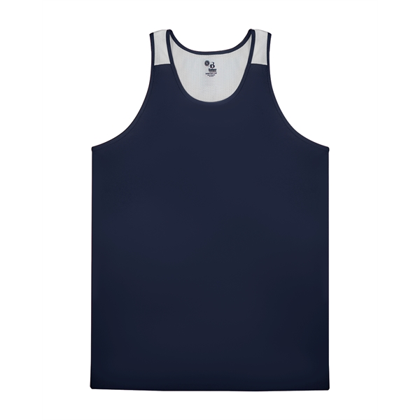 Youth singlet with contrast arrow mesh back panel, double-needle hem, self-fabric... from ASI 37461 Augusta Sportswear