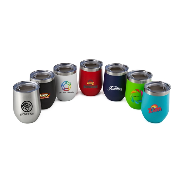 12oz. Powder Coated Stainless Steel Vacuum Insulated Wine Tumbler... from ASI 99030 Zipline / Zipline®