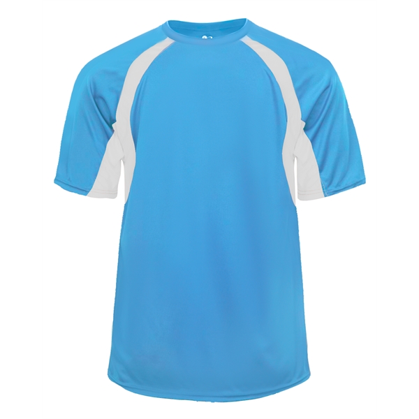 Hook tee with double-needle hem, contrast panel inserts, Badger heat seal... from ASI 37461 Augusta Sportswear