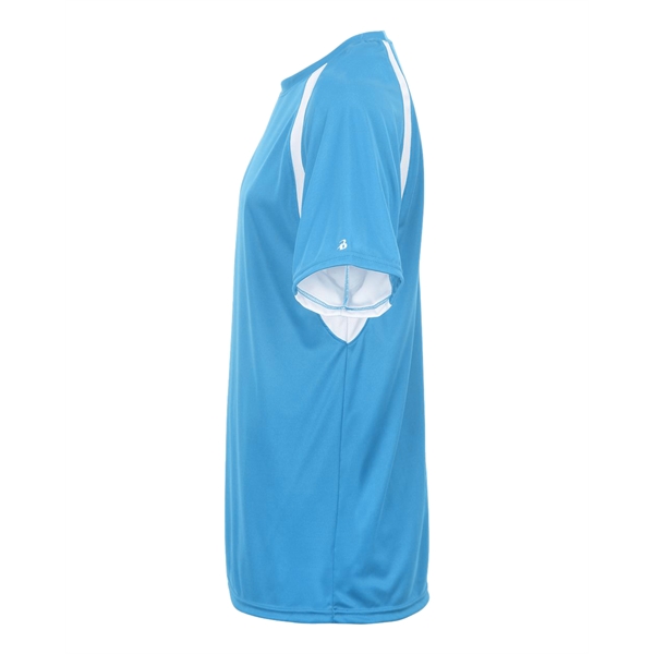 Hook tee with double-needle hem, contrast panel inserts, Badger heat seal... from ASI 37461 Augusta Sportswear