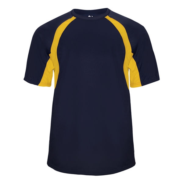 Youth tee with self-fabric collar, double-needle hem, contrast panel inserts, Badger... from ASI 37461 Augusta Sportswear