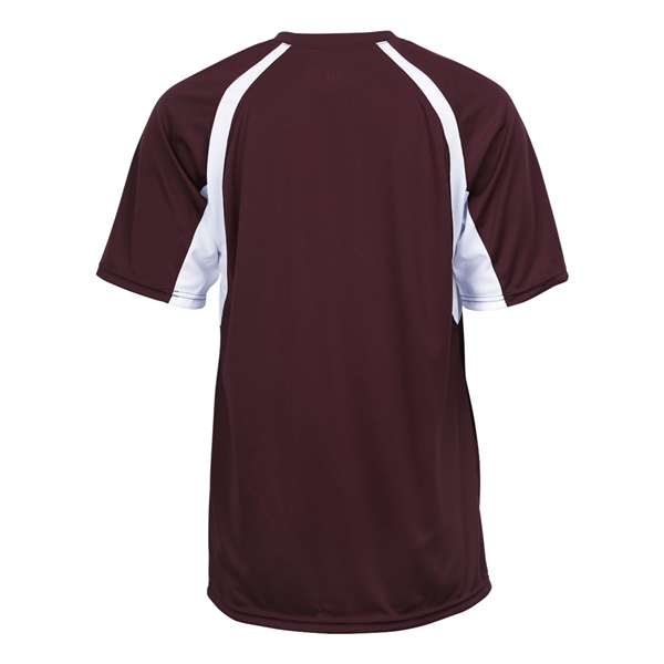 Youth tee with self-fabric collar, double-needle hem, contrast panel inserts, Badger... from ASI 37461 Augusta Sportswear