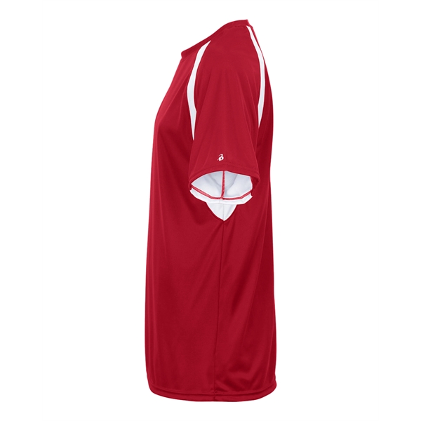 Youth tee with self-fabric collar, double-needle hem, contrast panel inserts, Badger... from ASI 37461 Augusta Sportswear