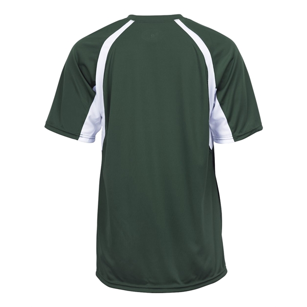 Youth tee with self-fabric collar, double-needle hem, contrast panel inserts, Badger... from ASI 37461 Augusta Sportswear