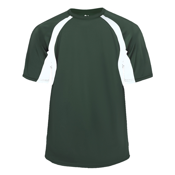 Youth tee with self-fabric collar, double-needle hem, contrast panel inserts, Badger... from ASI 37461 Augusta Sportswear